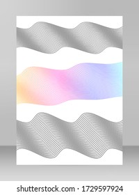 Design elements. Wave of many black lines circle twist. Abstract wavy stripes on white background isolated. Vector illustration EPS 10 with lines created using Blend Tool for promotion presentation