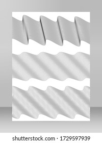 Elementos de diseño. Ola de muchas líneas negras giran en círculo. Resumen de rayas onduladas sobre fondo blanco aisladas. Ilustración vectorial EPS 10 con líneas creadas mediante Herramienta de mezcla para presentación de promoción