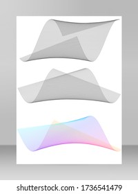 Design elements. Wave of many black lines circle twist. Abstract wavy stripes on white background isolated. Vector illustration EPS 10 with lines created using Blend Tool for promotion presentation