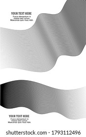 Design elements. Wave of many black lines circle ring. Abstract wavy stripes on white background isolated. Vector illustration EPS 10. Colourful waves with lines created using Blend Tool