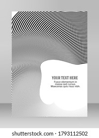 Design elements. Wave of many black lines circle ring. Abstract wavy stripes on white background isolated. Vector illustration EPS 10. Colourful waves with lines created using Blend Tool