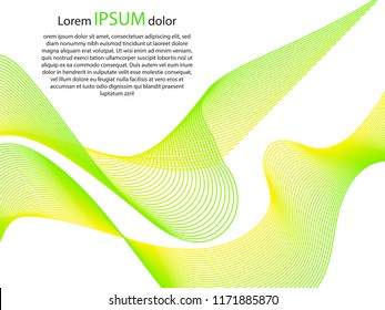 Design elements. Wave of many color lines. Abstract wavy stripes on white background isolated. Creative line art. Colourful shiny waves with lines created using Blend Tool.