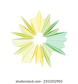 Design elements. Wave of many colored lines circle ring. Abstract vertical wavy stripes on white background