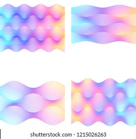 Design elements. Wave of many colors lines. Abstract wavy stripes on white background. Creative line art. Vector illustration EPS 10. Colourful shiny waves with lines created using Blend Tool