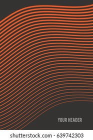 Design elements. Wave of many colors lines. Abstract wavy stripes on dark background. Creative line art. Vector illustration EPS 10. Colourful shiny waves with lines created using Blend Tool.