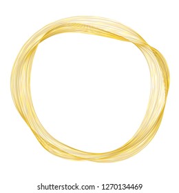 Design elements. Wave of many glittering lines circle ring. Abstract glow wavy stripes on white background isolated. Vector illustration EPS 10. Glitter waves with lines created using Blend Tool 