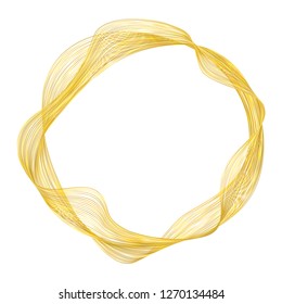 Design elements. Wave of many glittering lines circle ring. Abstract glow wavy stripes on white background isolated. Vector illustration EPS 10. Glitter waves with lines created using Blend Tool 