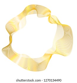 Design elements. Wave of many glittering lines circle ring. Abstract glow wavy stripes on white background isolated. Vector illustration EPS 10. Glitter waves with lines created using Blend Tool 