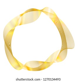 Design elements. Wave of many glittering lines circle ring. Abstract glow wavy stripes on white background isolated. Vector illustration EPS 10. Glitter waves with lines created using Blend Tool 