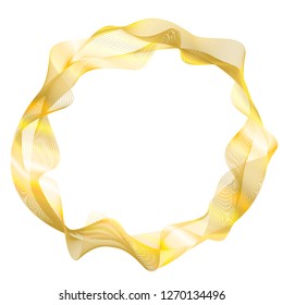 Design elements. Wave of many glittering lines circle ring. Abstract glow wavy stripes on white background isolated. Vector illustration EPS 10. Glitter waves with lines created using Blend Tool 