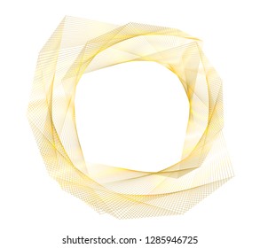 Design elements. Wave of many glittering lines circle ring. Abstract glow wavy stripes on white background isolated. Vector illustration EPS 10. Glitter waves with lines created using Blend Tool