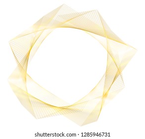 Design elements. Wave of many glittering lines circle ring. Abstract glow wavy stripes on white background isolated. Vector illustration EPS 10. Glitter waves with lines created using Blend Tool