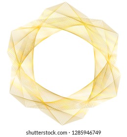 Design elements. Wave of many glittering lines circle ring. Abstract glow wavy stripes on white background isolated. Vector illustration EPS 10. Glitter waves with lines created using Blend Tool