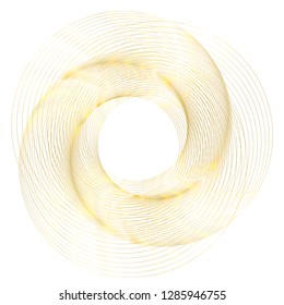 Design elements. Wave of many glittering lines circle ring. Abstract glow wavy stripes on white background isolated. Vector illustration EPS 10. Glitter waves with lines created using Blend Tool