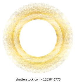 Design elements. Wave of many glittering lines circle ring. Abstract glow wavy stripes on white background isolated. Vector illustration EPS 10. Glitter waves with lines created using Blend Tool