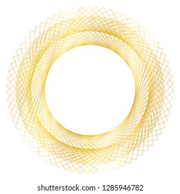 Design elements. Wave of many glittering lines circle ring. Abstract glow wavy stripes on white background isolated. Vector illustration EPS 10. Glitter waves with lines created using Blend Tool