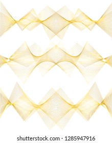 Design elements. Wave of many glittering lines. Abstract wavy stripes on white background isolated. Creative line art. Vector illustration EPS 10 art deco style for wedding invitation, luxury template