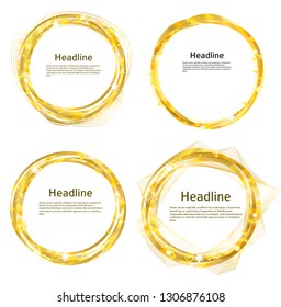 Design elements. Wave of many glittering lines circle ring. Abstract glow wavy stripes on white background isolated. Vector illustration EPS 10. Glitter waves with lines created using Blend Tool