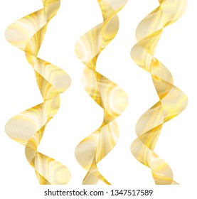 Design elements. Wave of many glittering lines. Abstract vertical glow wavy stripes on white background isolated. Creative line art. Vector illustration EPS 10 art deco style for wedding invitation