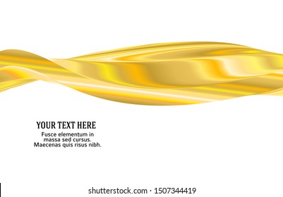 Design elements. Wave of many glittering lines. Abstract wavy stripes on white background isolated. Creative line art. Vector illustration EPS 10 art deco style for wedding invitation, luxury template