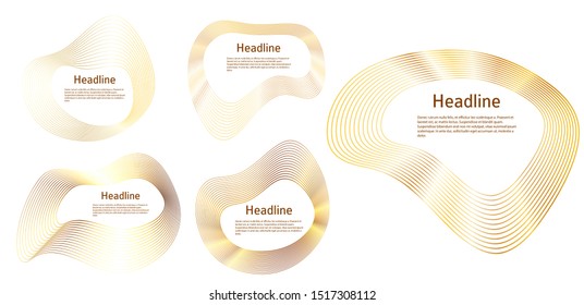 Design elements. Wave of many glittering lines. Abstract wavy stripes on white background isolated. Creative line art. Vector illustration EPS 10 art deco style for wedding invitation, luxury template