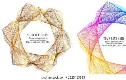 Design elements. Wave of many glittering lines. Abstract wavy stripes on white background isolated. Creative line art. Vector illustration EPS 10 art deco style for wedding invitation, luxury template