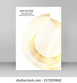 Design elements. Wave of many glittering lines. Abstract wavy stripes on white background isolated. Creative line art. Vector illustration EPS 10 art deco style for wedding invitation, luxury template