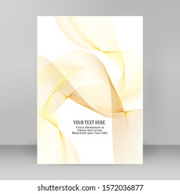 Design elements. Wave of many glittering lines. Abstract glowvlight wavy stripes on white background isolated. Creative line art. Vector illustration EPS 10 art deco style for wedding invitation