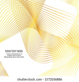 Design elements. Wave of many glittering lines. Abstract glowvlight wavy stripes on white background isolated. Creative line art. Vector illustration EPS 10 art deco style for wedding invitation