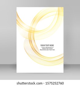 Design elements. Wave of many glittering lines. Abstract wavy stripes on white background isolated. Creative line art. Vector illustration EPS 10 art deco style for wedding invitation, luxury template