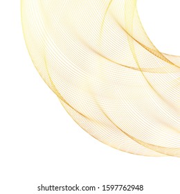 Design elements. Wave of many glittering lines circle ring. Abstract glow wavy stripes on white background isolated. Vector illustration EPS 10. Glitter waves with lines created using Blend Tool