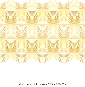 Design elements. Wave of many glittering lines. Abstract wavy stripes on white background isolated. Creative line art. Vector illustration EPS 10 art deco style for wedding invitation, luxury template