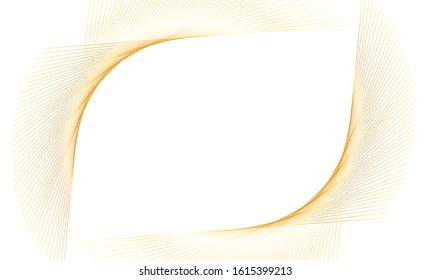 Design elements. Wave of many glittering lines. Abstract vertical glow wavy stripes on white background isolated. Creative line art. Vector illustration EPS 10 art deco style for wedding invitation