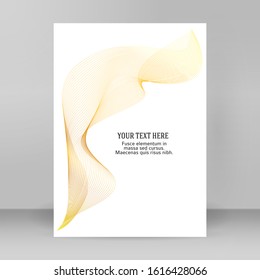 Design elements. Wave of many glittering lines. Abstract glowvlight wavy stripes on white background isolated. Creative line art. Vector illustration EPS 10 art deco style for wedding invitation