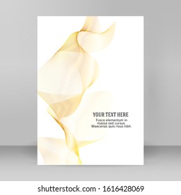 Design elements. Wave of many glittering lines. Abstract glowvlight wavy stripes on white background isolated. Creative line art. Vector illustration EPS 10 art deco style for wedding invitation