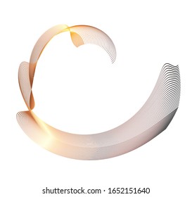 Design elements. Wave of many glittering lines. Abstract vertical glow wavy stripes on white background isolated. Creative line art. Vector illustration EPS 10 art deco style for wedding invitation