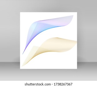 Design elements. Wave of many glittering lines. Abstract vertical glow wavy stripes on white background isolated. Creative line art. Vector illustration EPS 10 art deco style for wedding invitation