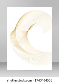 Design elements. Wave of many glittering lines. Abstract vertical glow wavy stripes on white background isolated. Creative line art. Vector illustration EPS 10 art deco style for wedding invitation