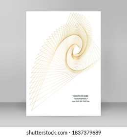 Elementos de diseño. Ola de muchas líneas brillantes. Resumen de rayas onduladas verticales de resplandor sobre fondo blanco aislado. Arte de línea creativa. Ilustración vectorial EPS 10 estilo art deco para invitación a boda