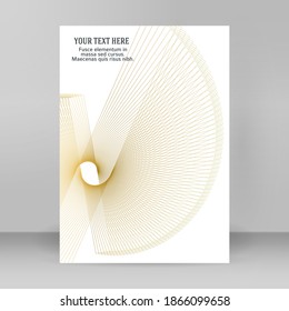Design elements. Wave of many glittering lines. Abstract vertical glow wavy stripes on white background isolated. Creative line art. Vector illustration EPS 10 art deco style for wedding invitation