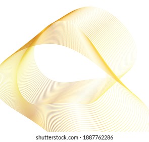Design elements. Wave of many glittering lines. Abstract vertical glow wavy stripes on white background isolated. Creative line art. Vector illustration EPS 10 art deco style for wedding invitation