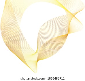 Elementos de diseño. Ola de muchas líneas brillantes. Resumen de rayas onduladas verticales de resplandor sobre fondo blanco aislado. Arte de línea creativa. Ilustración vectorial EPS 10 estilo art deco para invitación a boda