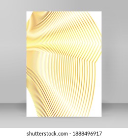 Design elements. Wave of many glittering lines. Abstract vertical glow wavy stripes on white background isolated. Creative line art. Vector illustration EPS 10 art deco style for wedding invitation