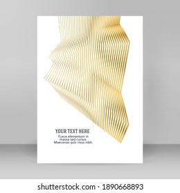 Design elements. Wave of many glittering lines. Abstract vertical glow wavy stripes on white background isolated. Creative line art. Vector illustration EPS 10 art deco style for wedding invitation