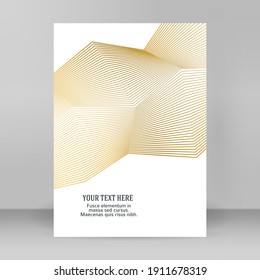 Design elements. Wave of many glittering lines. Abstract vertical glow wavy stripes on white background isolated. Creative line art. Vector illustration EPS 10 art deco style for wedding invitation