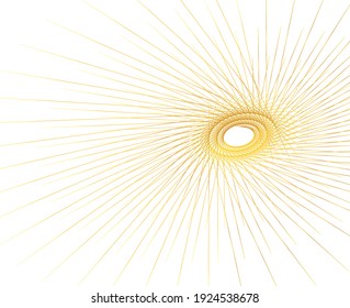 Design elements. Wave of many glittering lines. Abstract circle glow wavy stripes on white background isolated. Creative line art. Vector illustration EPS 10 art deco style for wedding invitation