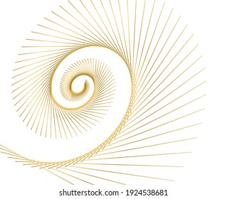 Designelemente. Welle von vielen glitzernden Linien. Abstrakter Kreis glänzende Streifen auf weißem Hintergrund einzeln. Creative Line Art. Vektorgrafik EPS10 Art Deco Stil für Hochzeitseinladung