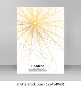 Design elements. Wave of many glittering lines. Abstract circle glow wavy stripes on white background isolated. Creative line art. Vector illustration EPS 10 art deco style for wedding invitation