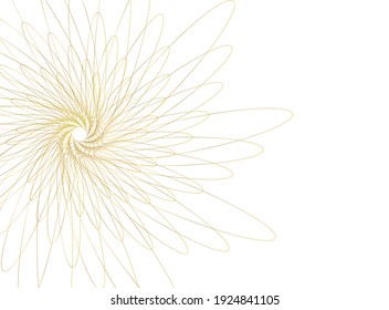 Design elements. Wave of many glittering lines. Abstract circle glow wavy stripes on white background isolated. Creative line art. Vector illustration EPS 10 art deco style for wedding invitation