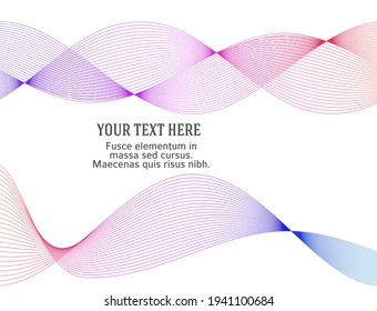 Design elements. Wave of many glittering lines. Abstract circle glow wavy stripes on white background isolated. Creative line art. Vector illustration EPS 10 art deco style for wedding invitation